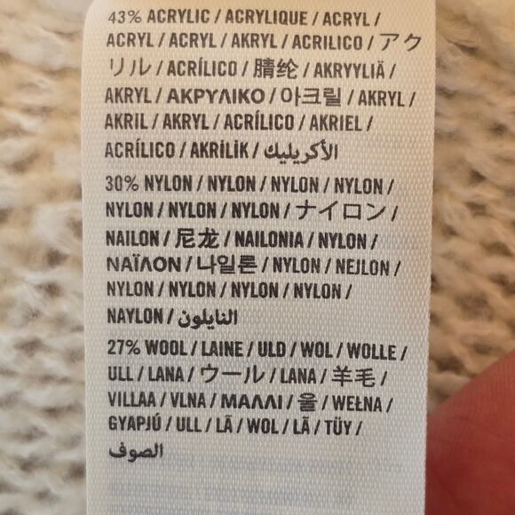 Abercrombie & Fitch Cardigan Women's S Cream Open Weave Wool Blend Casual Cozy - Picture 8 of 9